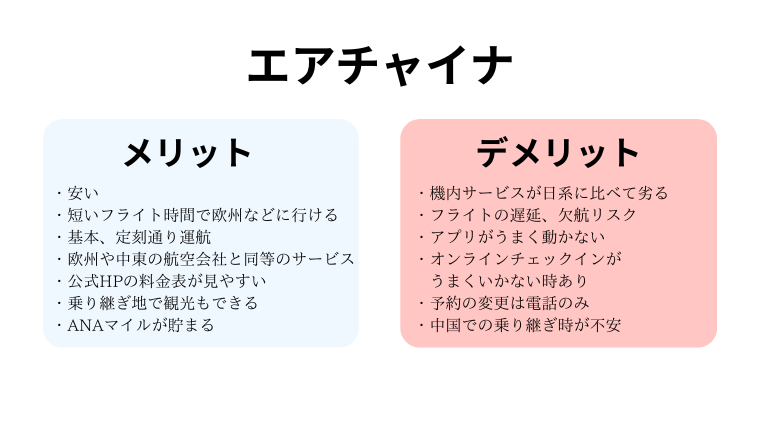 エアチャイナ メリット・デメリット